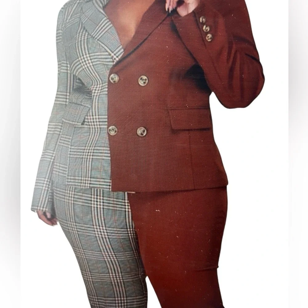 L’ATISTE Two Tone Color Block Suit Set - Picture 1 of 8